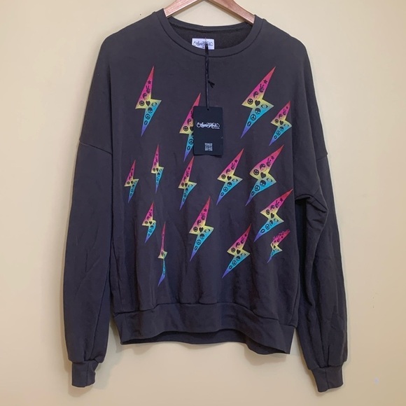 Lauren Moshi | NWT Sierra Elements Lightning Vintage Onyx Sweatshirt M - Picture 2 of 7